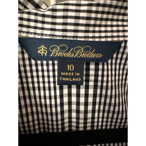 Brooks Brothers Womens Plaid Button-Down Shirt Dress Size 10 Black & White - Picture 5 of 7